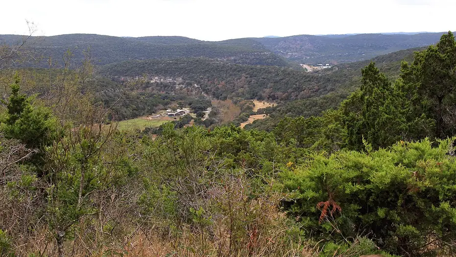 Limestone canyon overlook at Lost Maples near Vanderpool